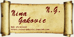 Nina Gaković vizit kartica